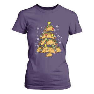 Taco Christmas Tree T Shirt For Women Mexican Food Tacos Lover Xmas in Mexico TS02 Purple Print Your Wear