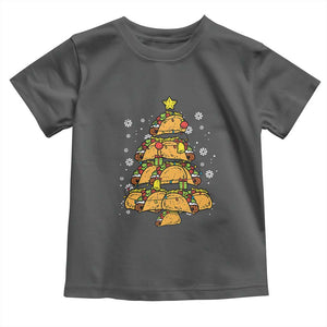 Taco Christmas Tree Toddler T Shirt Mexican Food Tacos Lover Xmas in Mexico TS02 Dark Heather Print Your Wear