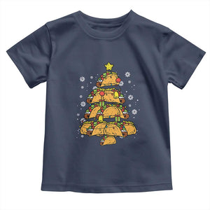 Taco Christmas Tree Toddler T Shirt Mexican Food Tacos Lover Xmas in Mexico TS02 Navy Print Your Wear