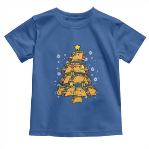 Taco Christmas Tree Toddler T Shirt Mexican Food Tacos Lover Xmas in Mexico TS02 Royal Blue Print Your Wear