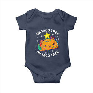 Taco Christmas Tree Baby Onesie Oh Taco Tree Cute Xmas Mexican Food Lover TS02 Navy Print Your Wear