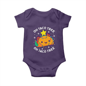 Taco Christmas Tree Baby Onesie Oh Taco Tree Cute Xmas Mexican Food Lover TS02 Purple Print Your Wear