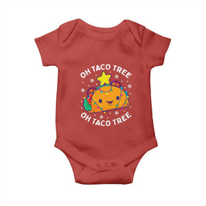 Taco Christmas Tree Baby Onesie Oh Taco Tree Cute Xmas Mexican Food Lover TS02 Red Print Your Wear