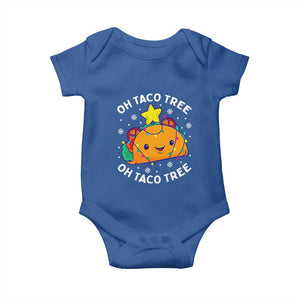 Taco Christmas Tree Baby Onesie Oh Taco Tree Cute Xmas Mexican Food Lover TS02 Royal Blue Print Your Wear