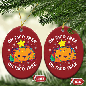 Taco Xmas Tree Christmas Ornament Oh Taco Tree Cute Xmas Mexican Food Lover TS02 Oval Red Print Your Wear