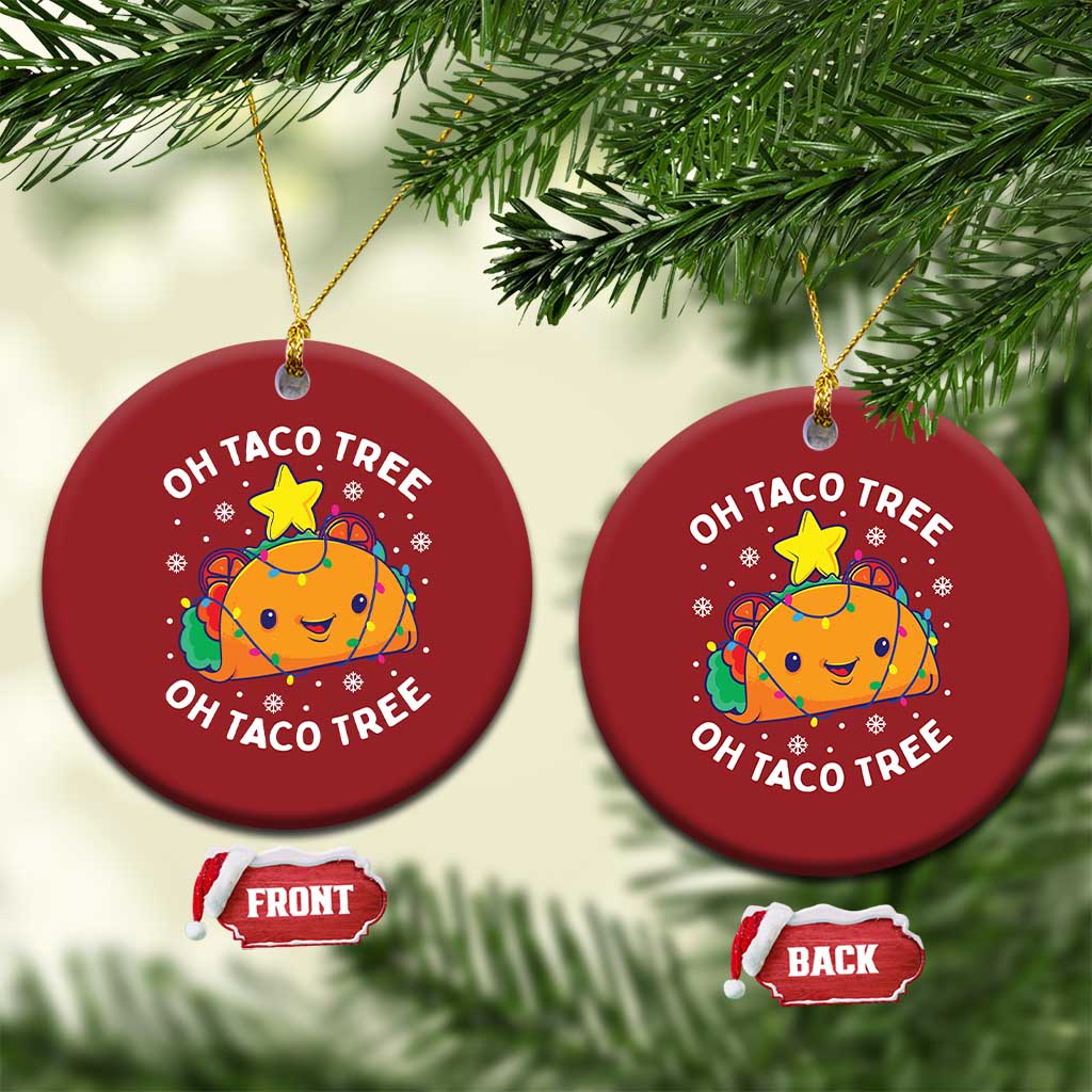 Taco Xmas Tree Christmas Ornament Oh Taco Tree Cute Xmas Mexican Food Lover TS02 Circle Red Print Your Wear