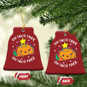 Taco Xmas Tree Christmas Ornament Oh Taco Tree Cute Xmas Mexican Food Lover TS02 Bell Flake Red Print Your Wear