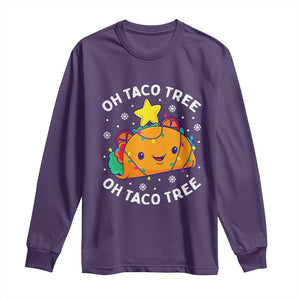 Taco Christmas Tree Long Sleeve Shirt Oh Taco Tree Cute Xmas Mexican Food Lover TS02 Purple Print Your Wear