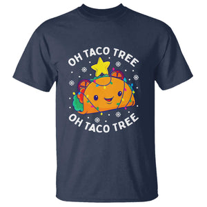 Taco Christmas Tree T Shirt Oh Taco Tree Cute Xmas Mexican Food Lover TS02 Navy Print Your Wear