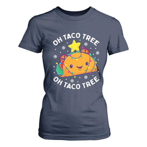 Taco Christmas Tree T Shirt For Women Oh Taco Tree Cute Xmas Mexican Food Lover TS02 Navy Print Your Wear