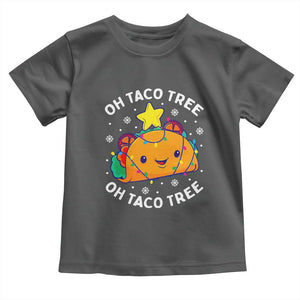 Taco Christmas Tree Toddler T Shirt Oh Taco Tree Cute Xmas Mexican Food Lover TS02 Dark Heather Print Your Wear