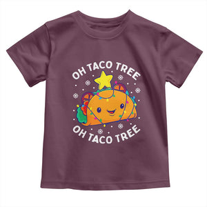 Taco Christmas Tree Toddler T Shirt Oh Taco Tree Cute Xmas Mexican Food Lover TS02 Maroon Print Your Wear