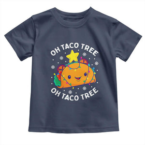 Taco Christmas Tree Toddler T Shirt Oh Taco Tree Cute Xmas Mexican Food Lover TS02 Navy Print Your Wear