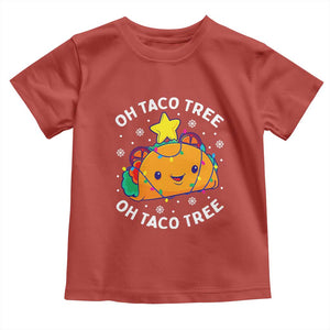 Taco Christmas Tree Toddler T Shirt Oh Taco Tree Cute Xmas Mexican Food Lover TS02 Red Print Your Wear