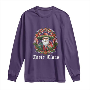 Mexican Christmas Cholo Claus Santa Long Sleeve Shirt Funny Xmas in Mexico Latin America TS02 Purple Print Your Wear