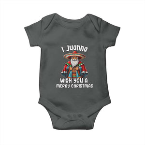 Mexican Santa Christmas Baby Onesie I Juanna Wish You A Merry Christmas Feliz Navidad Choco Claus TS02 Dark Heather Print Your Wear