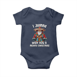 Mexican Santa Christmas Baby Onesie I Juanna Wish You A Merry Christmas Feliz Navidad Choco Claus TS02 Navy Print Your Wear