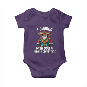 Mexican Santa Christmas Baby Onesie I Juanna Wish You A Merry Christmas Feliz Navidad Choco Claus TS02 Purple Print Your Wear