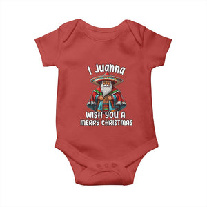 Mexican Santa Christmas Baby Onesie I Juanna Wish You A Merry Christmas Feliz Navidad Choco Claus TS02 Red Print Your Wear