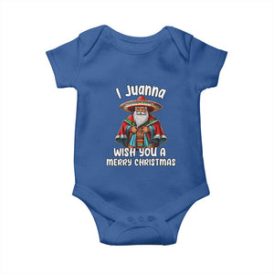 Mexican Santa Christmas Baby Onesie I Juanna Wish You A Merry Christmas Feliz Navidad Choco Claus TS02 Royal Blue Print Your Wear