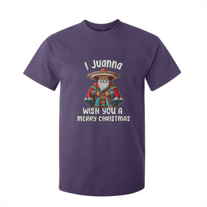 Mexican Santa Christmas T Shirt For Kid I Juanna Wish You A Merry Christmas Feliz Navidad Choco Claus TS02 Purple Print Your Wear