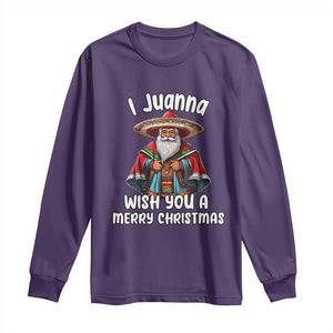 Mexican Santa Christmas Long Sleeve Shirt I Juanna Wish You A Merry Christmas Feliz Navidad Choco Claus TS02 Purple Print Your Wear