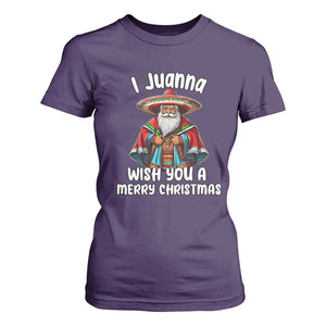 Mexican Santa Christmas T Shirt For Women I Juanna Wish You A Merry Christmas Feliz Navidad Choco Claus TS02 Purple Print Your Wear