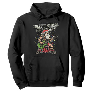 Heavy Metal Santa Hoodie Playing Guitar Christmas Rock Music Lover TS02 Black Print Your Wear