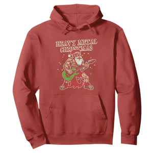 Heavy Metal Santa Hoodie Playing Guitar Christmas Rock Music Lover TS02 Red Print Your Wear