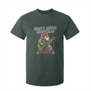 Heavy Metal Santa T Shirt For Kid Playing Guitar Christmas Rock Music Lover TS02 Dark Forest Green Print Your Wear