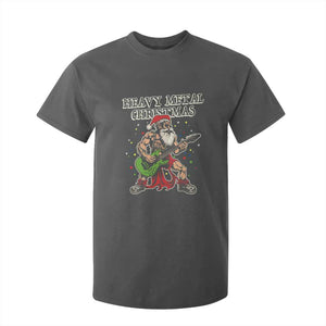 Heavy Metal Santa T Shirt For Kid Playing Guitar Christmas Rock Music Lover TS02 Dark Heather Print Your Wear