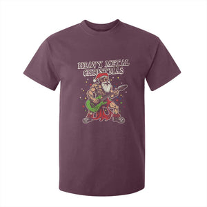 Heavy Metal Santa T Shirt For Kid Playing Guitar Christmas Rock Music Lover TS02 Maroon Print Your Wear