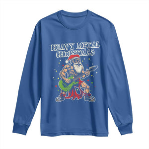 Heavy Metal Santa Long Sleeve Shirt Playing Guitar Christmas Rock Music Lover TS02 Royal Blue Print Your Wear