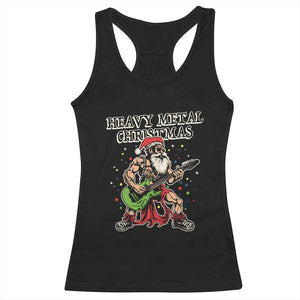 Heavy Metal Santa Racerback Tank Top Playing Guitar Christmas Rock Music Lover TS02 Black Print Your Wear