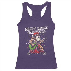 Heavy Metal Santa Racerback Tank Top Playing Guitar Christmas Rock Music Lover TS02 Purple Print Your Wear