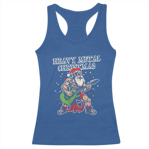 Heavy Metal Santa Racerback Tank Top Playing Guitar Christmas Rock Music Lover TS02 Royal Blue Print Your Wear