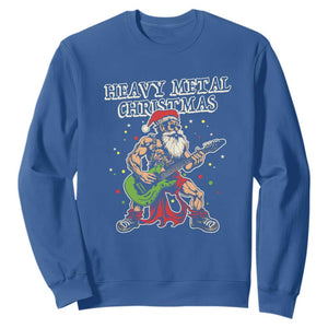 Heavy Metal Santa Sweatshirt Playing Guitar Christmas Rock Music Lover TS02 Royal Blue Print Your Wear