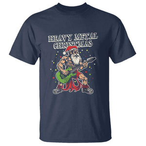 Heavy Metal Santa T Shirt Playing Guitar Christmas Rock Music Lover TS02 Navy Print Your Wear