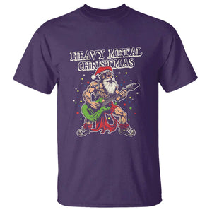 Heavy Metal Santa T Shirt Playing Guitar Christmas Rock Music Lover TS02 Purple Print Your Wear