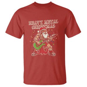 Heavy Metal Santa T Shirt Playing Guitar Christmas Rock Music Lover TS02 Red Print Your Wear