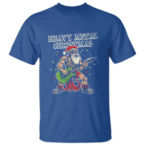 Heavy Metal Santa T Shirt Playing Guitar Christmas Rock Music Lover TS02 Royal Blue Print Your Wear