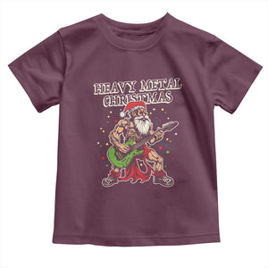 Heavy Metal Santa Toddler T Shirt Playing Guitar Christmas Rock Music Lover TS02 Maroon Print Your Wear