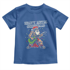 Heavy Metal Santa Toddler T Shirt Playing Guitar Christmas Rock Music Lover TS02 Royal Blue Print Your Wear