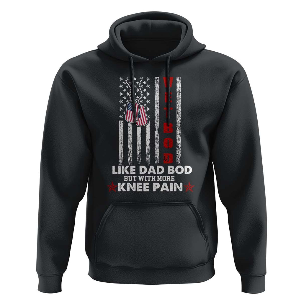 American Vetbod Hoodie Like Dad Bod But With More Knee Pain Patriotic Dog Tag US Flag TS02 Black Print Your Wear