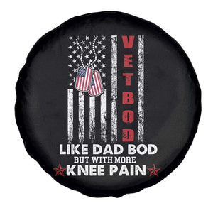 American Vetbod Spare Tire Cover Like Dad Bod But With More Knee Pain Patriotic Dog Tag US Flag TS02 Print Your Wear