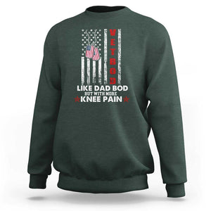 American Vetbod Sweatshirt Like Dad Bod But With More Knee Pain Patriotic Dog Tag US Flag TS02 Dark Forest Green Print Your Wear