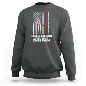 American Vetbod Sweatshirt Like Dad Bod But With More Knee Pain Patriotic Dog Tag US Flag TS02 Dark Heather Print Your Wear