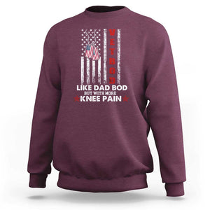 American Vetbod Sweatshirt Like Dad Bod But With More Knee Pain Patriotic Dog Tag US Flag TS02 Maroon Print Your Wear