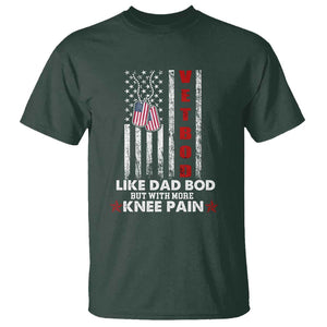 American Vetbod T Shirt Like Dad Bod But With More Knee Pain Patriotic Dog Tag US Flag TS02 Dark Forest Green Print Your Wear