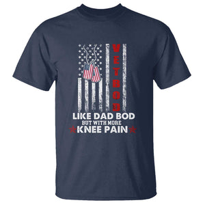 American Vetbod T Shirt Like Dad Bod But With More Knee Pain Patriotic Dog Tag US Flag TS02 Navy Print Your Wear